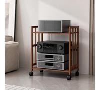 WDZDS Multi-Tier Mobile Audio Equipment Rack, Universal Storage Stand for Amplifier, Music Disc Device, Speakers, Tube Amplifier & Mixer - Adjustable Rolling Shelf Organizer