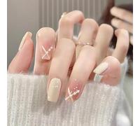 WDZDS One Size 24pcs Diamond Butterfly Glitter False Nails Press On Nails Full Cover False Nails For Women And Girls Daily Decoration