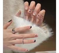 WDZDS One Size 24pcs Diamond Butterfly Glitter False Nails Press On Nails Full Cover False Nails For Women And Girls Daily Decoration