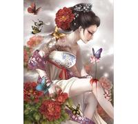WDZFF 1000 Pieces ，Colorful Puzzles ，Pictures ，Gifts ，Japanese Tattoos Woman Painting ，Elderly Memory Cognition Games ，Wall Art Decoration - Kx129Zs