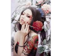 WDZFF 1000 Pieces ，Colorful Puzzles ，Pictures ，Gifts ，Japanese Tattoos Woman Painting ，Elderly Memory Cognition Games ，Wall Art Decoration - Kx131Zs
