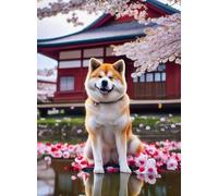 WDZFF Jigsaw 1000 Pieces - Lrregular Art Picture - Jigsaw Art Picture - Japan Akita-Inu Dog Posters - Family'S Educational Toys - Elderly Memory Cognition Games Gifts - Jx218Zp