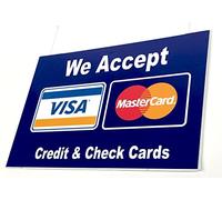 We Accept Card Payments Contactless Vinyl Sticker Signs 200MM X 150MM Shop Taxi etc