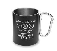 We Against Addictions We_re for Drifting Metal Cup Carabiner Handle, Camping Mug