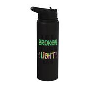 We All Broken Mental Health Awareness Green Stigma Stainless Steel Insulated Water Bottle