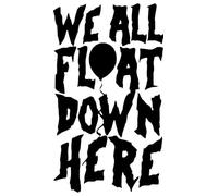 We All Float Down Here - Halloween - Die Cut Vinyl Decal for Cars, Trucks, Motorcycles, Vans, Laptops, ToolBoxes, Windows, Mobiles, etc (Red, 5x5)