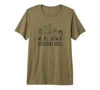 We All Grow At Different Rates Cute Cactus Succulent Teacher Premium T-Shirt