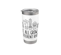 We All Grow At Different Rates Cute Cactus Succulent Teacher Stainless Steel Insulated Tumbler