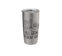 We All Grow At Different Rates Cute Cactus Succulent Teacher Stainless Steel Insulated Tumbler