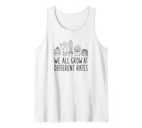 We All Grow At Different Rates Cute Cactus Succulent Teacher Tank Top
