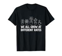 We All Grow At Different Rates Plant Growth Mindset Teacher T-Shirt