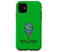 We All Scream For Climate Change Hot Ice Melting Cream Globe Case for iPhone 11