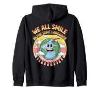 We All Smile In The Same Language Multilingual Teacher Zip Hoodie