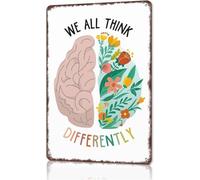 We All Think Differently ADHD Support Metal Sign 12x8 Inch