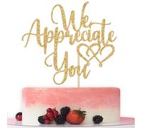 We Appreciate You Cake Topper, Thank You for All You Do, Appreciation Cake Decorations, Teacher/Nurse/Doctor Appreciation Graduation Party Decorations, Gold Glitter