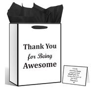 We Appreciate You Gift Bag with Tissue Paper Greeting Card Thank You Gift Wrapping Bag with Handle for Pastor Employee Staff Inspirational Gifts Teacher Doctor Retirement Appreciation Christmas Party
