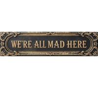 We Are All Crazy Metal Tin Sign 4x16 in Vintage Plaque For Home Restaurant Bar Cafe Garage Gift for Lovers Decor