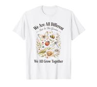 We are All Different in This Garden We'l Grow Together Retro T-Shirt