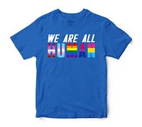 We are All Human Kids T Shirt, LGBTQ Gifts, Gay Pride, Pride Month Shirts, Rainbow Homosexual LGBT Flag Gifts for Boys and Girls, Non Binary Equality, 5-6 Years, Royal