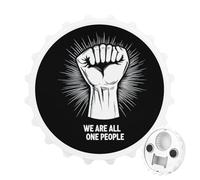 We are All One People Fashion Bottle Opener Beer Cap Shape Fridge Magnets Can Openers for Home Bar