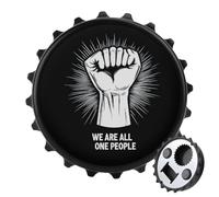 We are All One People Fashion Bottle Opener Beer Cap Shape Fridge Magnets Can Openers for Home Bar