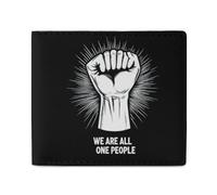 We are All One People Fashion Leather Wallet for Men Classic Lightweight ID Credit Card Coin Purses