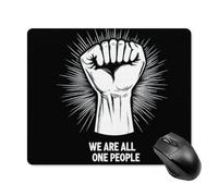 We Are All One People Printed Mouse Pad with Stitched Edges Non Slip Waterproof Mousepad Desk Mat for Office Gaming