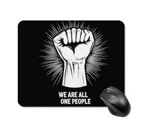 We Are All One People Printed Mouse Pad with Stitched Edges Non Slip Waterproof Mousepad Desk Mat for Office Gaming