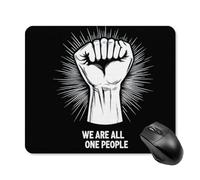 We Are All One People Printed Mouse Pad with Stitched Edges Non Slip Waterproof Mousepad Desk Mat for Office Gaming