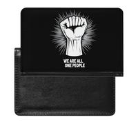 We are All One People Printed Passport Holder Cover Leather Passport Wallet Slim Card Case for Travel