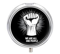 We are All One People Round Pill Organizer Portable Medicine Pill Dispensers Container for Daily Travel