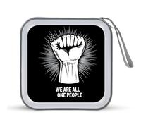 We Are All One People Trendy CD Case Hard Plastic Portable DVD Storage Binder Wallet for Car Home Office
