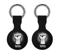 We Are All One People Trendy GPS Cases Holder with Key Chain Ring Portable Protective Covers Compatible with Airtag