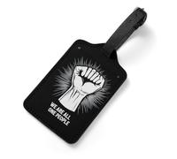 We are All One People Trendy Leather Suitcase Tags for Luggage ID Card Name Labels Carry on Travel Baggage