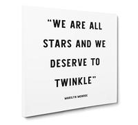 We Are All Stars Modern Typography Quote Canvas Print | Gallery Wrapped 30mm Frame Wall Art | 20x20 inches | Ready to Hang | Modern Typography Picture | Living Room Bedroom Lounge Office