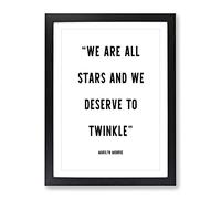 We Are All Stars Typography Quote Framed Print | A3 Black Framed Wall Art | Ready to Hang | Modern Space Picture | Living Room Bedroom Lounge Office