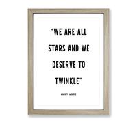 We Are All Stars Typography Quote Framed Wall Art Print, Ready to Hang Picture for Living Room Bedroom Home Office Décor, Oak A4 (34 x 25 cm)