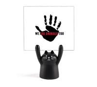 We are Animals Too Protect Earth Memo Holder Cartoon Black Cat Stand Decoration