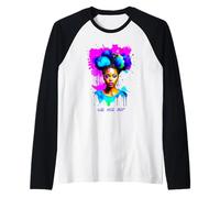 We are Art Colorful Painting of Black Woman Raglan Baseball Tee