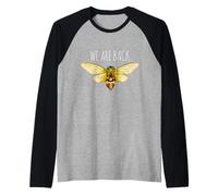 We Are Back Cicada Watercolor Summer 2025 Swarm Cicadas Art Raglan Baseball Tee