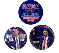 We Are Charlie Kirk Classic Round Badge Durable Metal with Secure Pinback,Charlie Kirk brooch Ideal for Backpacks and Clothing Novelty Pins