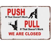 We Are Closed Push Or Pull Metal Sign For Front Entrance 12x8 Inch
