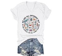 We are Different But in This School We All Swim Together V-Neck T-Shirt Ocean Shirt
