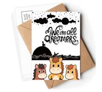 We Are Dreamers Black White Quote Postcards Envelopes Cards Mailing Year Horse