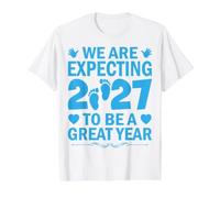 We are Expecting 2027 to Be A Great Year Baby Announcement Value Graphic T-Shirt, Men, White, M