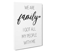 We Are Family Typography Canvas Wall Art Print 30x20 Inch