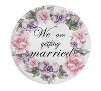 We Are Getting Married Glass Refrigerator Magnets Floral Wreath Fall Harvest Small Round Fridge Stickers Classroom Magnets Unique Gift for Best Friend 1 PCS