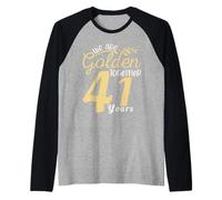 We Are Golden Together 41 Years Wedding Anniversary His Her Raglan Baseball Tee