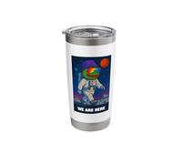 We are Here, Cool Green Frog Astronaut Illustration Graphic Stainless Steel Insulated Tumbler