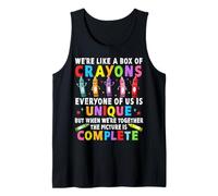 We are Like A Box of Crayons Teacher Student Matching Unity Tank Top